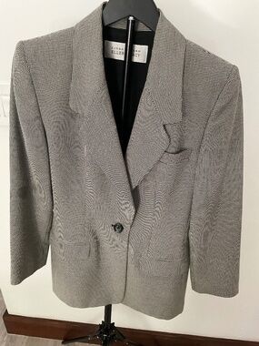 Vintage Ellen Tracey Blazer Size 6 Black/White Houndstooth